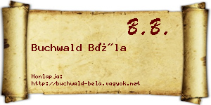 Buchwald Béla névjegykártya