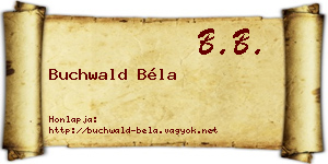 Buchwald Béla névjegykártya